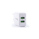 Адаптер мережний Eurosky 220В 5V 2.1A/1.0A USB 2 порти