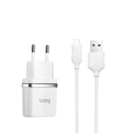 Адаптер мережевий Hoco C11 5V/1A Smart Micro cable USB 1 порт