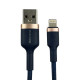 Кабель USB 2.0 Lighting Mibrand MI-71 Metal Braided 2.4A Navy Blue 1 метр