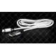 Кабель USB 2.0 AM - Lightning SERTEC білий тканинна оплетка 1.0 метр