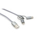 Кабель USB 2.0 AM - Lightning + Micro USB + Type-C Vinga сірий 1.0 метр