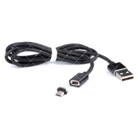 Кабель USB 2.0 Micro-B USB магнітний Black 1.0 метр