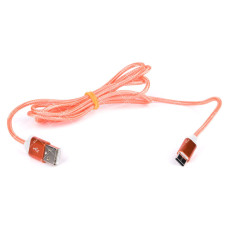 Кабель USB 2.0 AM Type-C SERTEC помаранчевий тканинна обплетення 1.0 метр