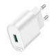 Адаптер мережевий HOCO C109A Fighter 1USB QC3.0 18W White