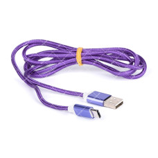 Кабель USB 2.0 AM Type-C SERTEC фіолетовий тканинна оплетка 1.0 метр