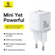 Мережевий зарядний пристрій Baseus Palm Fast Charger C+U 30W EU Moon білий