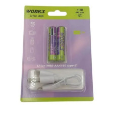 Акумулятори WRB AAA180 1.5V Type-C Li-ion 440mAh (2 шт у блістері)