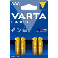 Батарейка AAA VARTA LONGLIFE BLI 4 ALKALINE 1.5V/R03 блістер 4шт