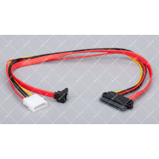 Кабель передачі даних SATA + power Vinga 0.45 метра кутовий (SATAPW01)