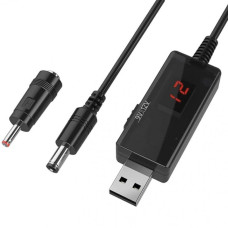 Кабель USB з перетворювачем напруги 9V-12V з LED дисплеєм + штекер