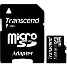 Transcend 16Gb class 10 + adapter SD TS16GUSDU1 microSDHC Карта пам'яті