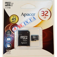 Apacer 32Gb class 10 UHS-1 + adapter SD AP32GMCSH10U1-R microSDHC Карта пам'яті