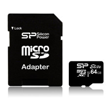 SiliconPower Elite 64Gb class 10 UHS-1 + adapter SD SP064GBSTXBU1V10-SP microSDXC Карта пам'яті