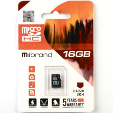 Mibrand 16Gb UHS-1 MICDHU1/16GB microSDHC Карта пам'яті