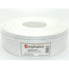 Кабель коаксіальний Alphabox RG-6 CU 100 метрів 75 Ом