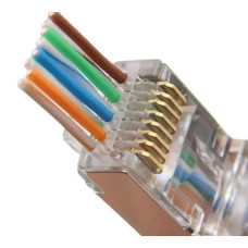 Коннектор 8p8c RJ-45 Сat.5E екранований наскрізні отвори