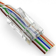 Роз'єм конектор Merlion RJ-45 8P8C Cat.6 наскрізний 50шт
