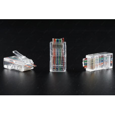 Роз'єм конектор TCOM RJ-45 8P8C Cat.5E наскрізні отвори