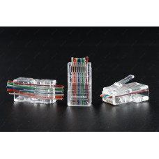 Роз'єм конектор TCOM RJ-45 8P8C Cat.6E наскрізні отвори