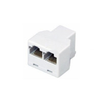 Перехідник розгалужувач 8P8C RJ-45 гніздо - 2 гнізда білий