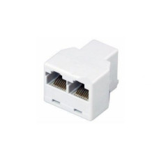 Перехідник розгалужувач 8P8C RJ-45 гніздо - 2 гнізда білий