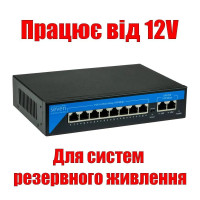 SEVEN P-7328-12V PoE комутатор 8 портів
