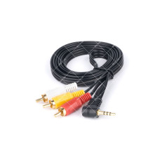 Кабель 3RCA - Jack 3.5мм TCOM 18мм кутовий 1.5 метра