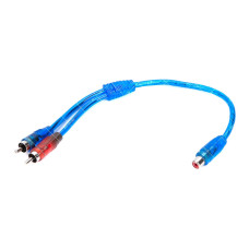 Перехідник гніздо RCA на 2×RCA 0.2 метра прозорий