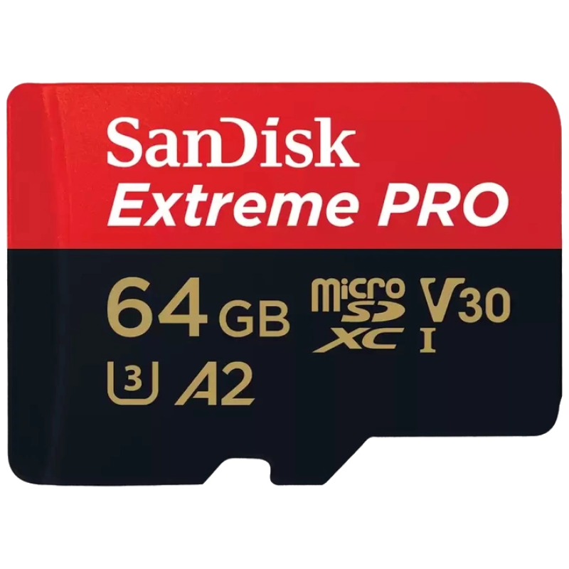 Карта пам'яті SanDisk microSD 64GB C10 UHS-I U3 Extreme Pro V30 + SD
