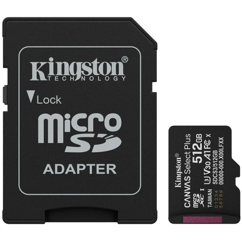 Модуль флеш-пам'яті Kingston 512GB microSDXC Canvas Select Plus Gen3 Card + Adapter