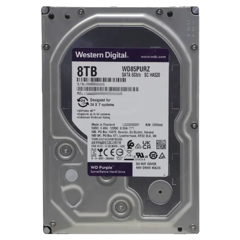 Жорсткий диск внутрішній Western Digital Purple WD85PURZ 8Тб