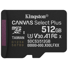 Модуль флеш-пам'яті MicroSDXC 512GB UHS-I Class 10 Kingston Canvas Select Plus R150MB/s (SDCS3/512GBSP)