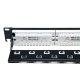 Патч-панель 19" 24xRJ-45 UTP, кат. 6a, із заднім організатором з пластиковими шторками, LW L&W ELECTRONICAL LW-PP74