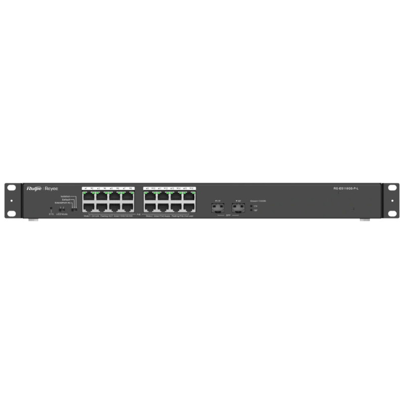 Комутатор 18 портів некерований Ruijie Reyee RG-ES118GS-P-L PoE
