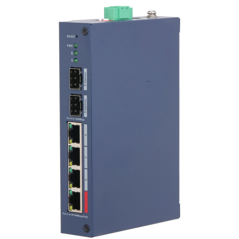 Комутатор 6 портів керований Dahua DH-CHS4206-4ET-90 PoE