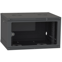 Шафа телекомунікаційна двері скло (чорна) IPCOM 6U 600x600
