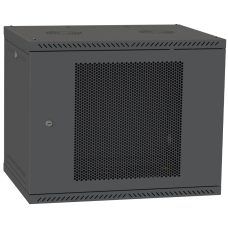 Шафа телекомунікаційна двері перфорація (чорна) IPCOM 12U 600x600