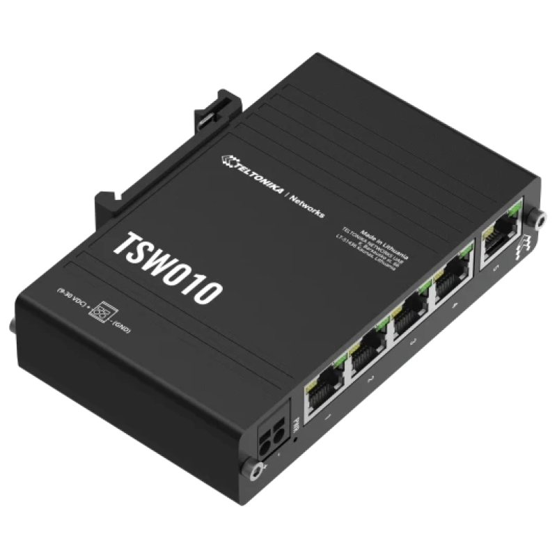 Комутатор 5 портів некерований Teltonika TSW010 з монтажем на DIN-рейку