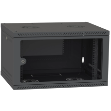 Шафа телекомунікаційна двері скло (чорна) IPCOM 4U 600x450