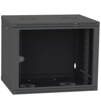 Шафа телекомунікаційна двері скло (чорна) IPCOM 9U 600x450