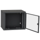 Шафа телекомунікаційна двері скло (чорна) IPCOM 9U 600x450