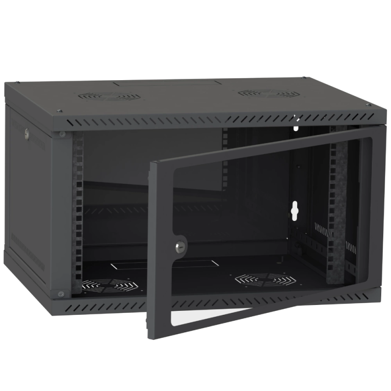 Шафа телекомунікаційна скло (RAL9005) IPCOM СН-4U-060х035-ДС-9005