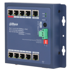 Комутатор 9 портів керований Dahua DH-CHS4110-8ET-90-F PoE