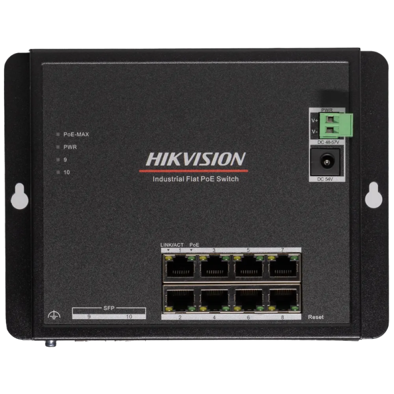 Комутатор 8 портів керований Hikvision DS-3T1510P-SI-FLT/No Power unit (без блока живлення)
