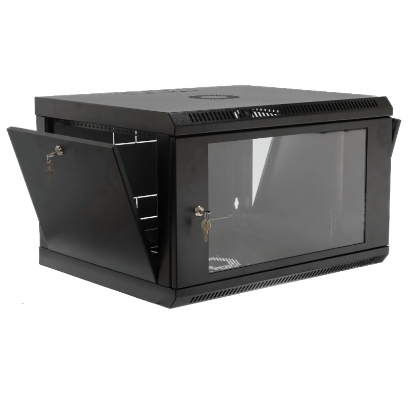 Шафа 19" 6U, 600x400x373мм акрилове скло, чорна