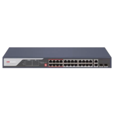 Комутатор 28 портів некерований Hikvision DS-3E0326P-E(C) PoE