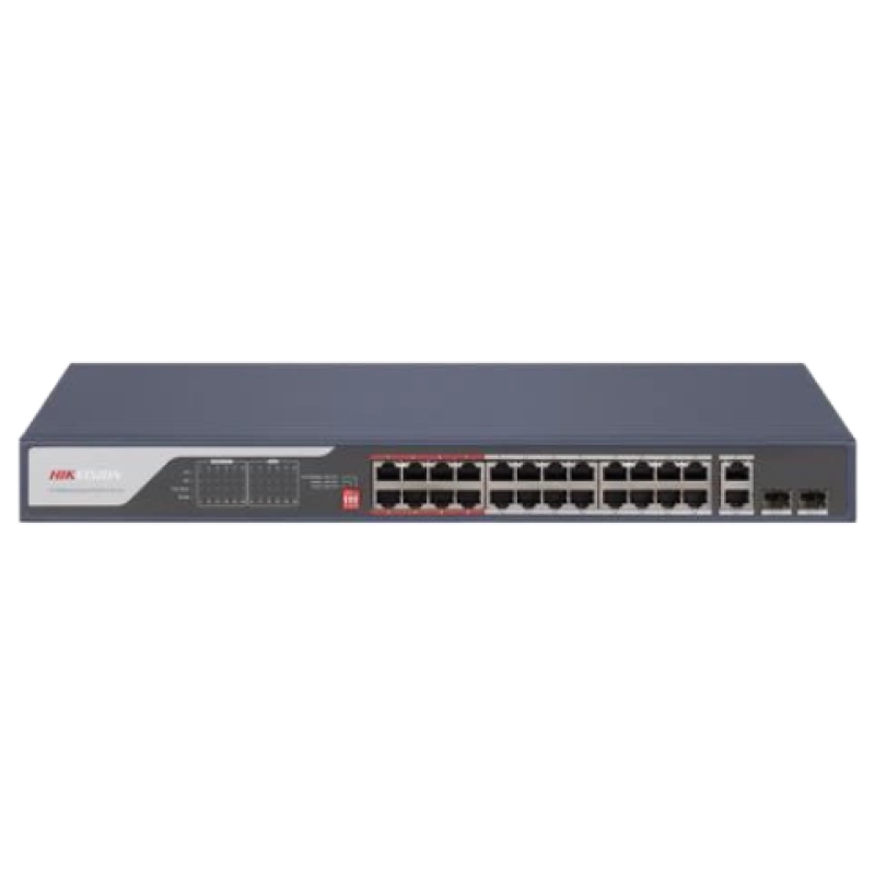 Комутатор 28 портів некерований Hikvision DS-3E0326P-E(C) PoE
