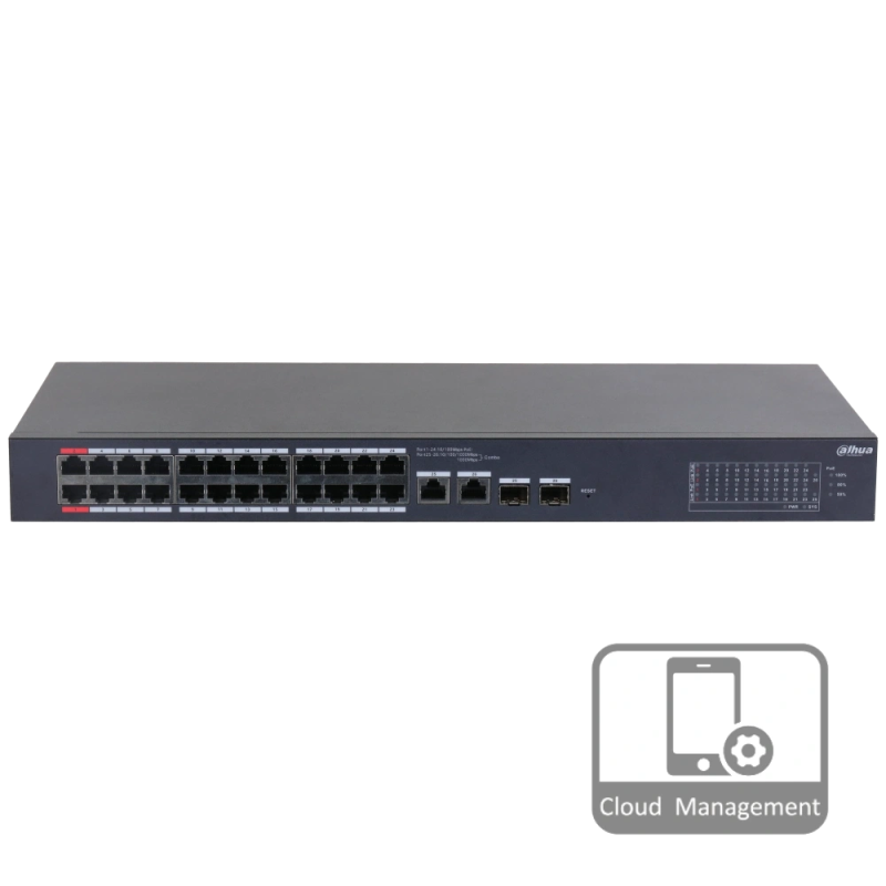 Комутатор 28 портів керований Dahua DH-CS4226-24ET-375 PoE