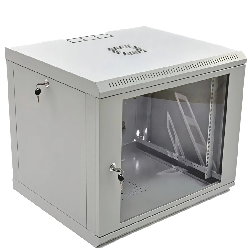 Шафа 19" 9U 600x600x507мм акрилове скло сіра