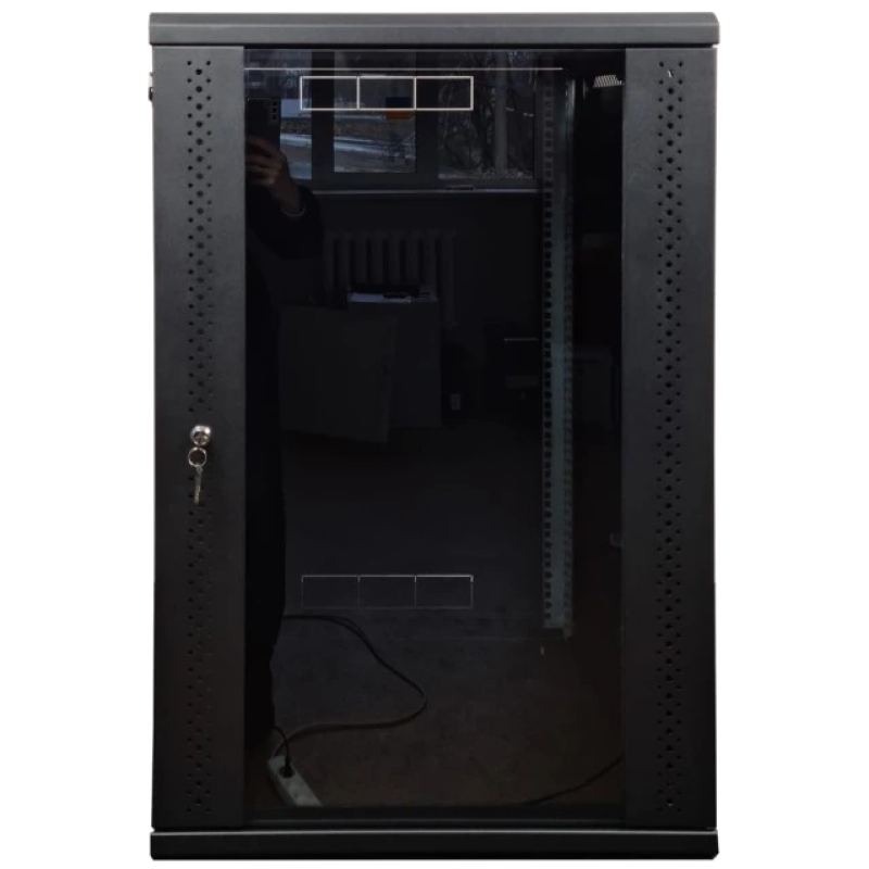 Шафа EServer 18U 600х500х907 скло, чорна